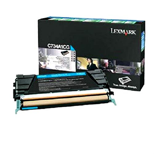 Lexmark Cyan Return Program Toner Cartridge for US Government, 6000 Yield (C734A4CG)