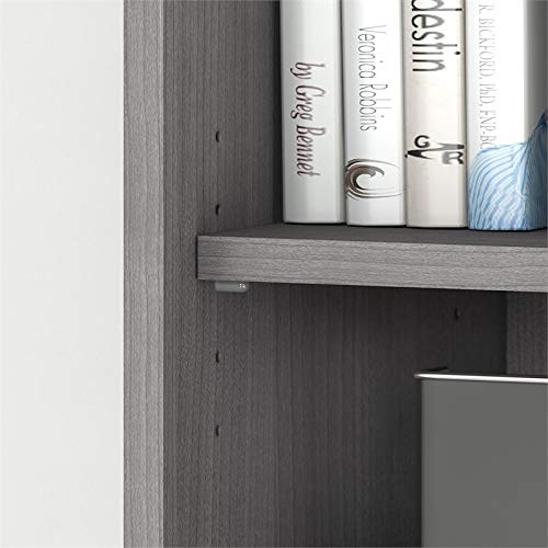 Home Square Platinum Gray 5 Shelf Engineered Wood Bookcase Set (Set of 2)
