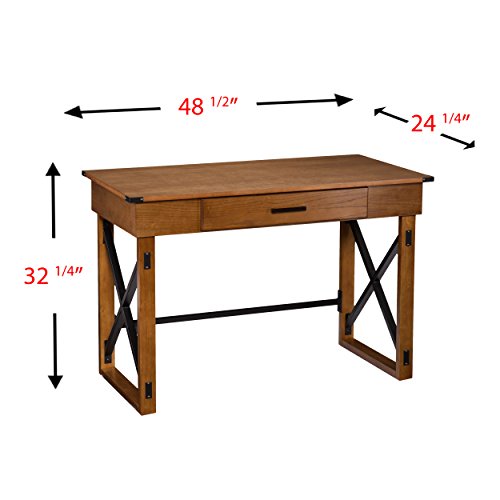 Southern Enterprises Canton Adjustable Height Desk - Adjusting Height Riser for Standing - Hidden Compartments