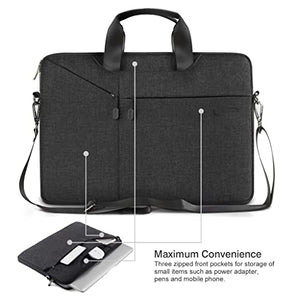CHNOI Laptop Bag Laptop Liner Bag Ladies Briefcase Shoulder Crossbody Waterproof Shockproof (Color : Black, Size : 13.3/13 inches)