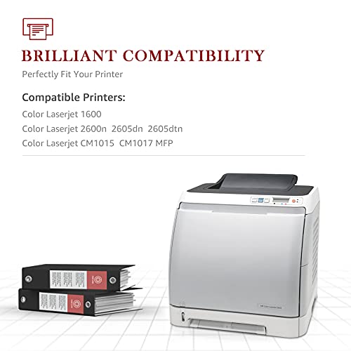 Toner Kingdom Compatible Toner Cartridge Replacement for HP 124A Q6000A Q6001A Q6002A Q6003A Color 1600 2600n 2605dn 2605dtn CM1015 CM1017 MFP Printer (Black, Cyan, Yellow, Magenta, 4-Pack)