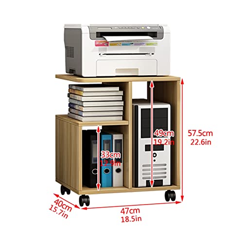 LOVULIFE Computer Tower Stand Printer Table with Storage Rack and Caster Wheels