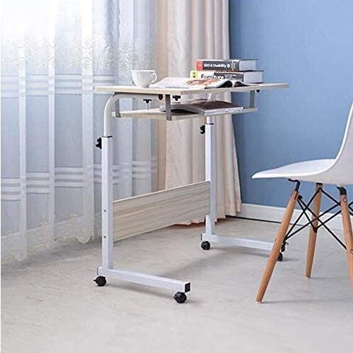 FXZMJN Computer Desk Folding Tables,Laptop Stand Adjustable Computer Desk Wheels Portable Side Bed Sofa Hospital Reading Eating