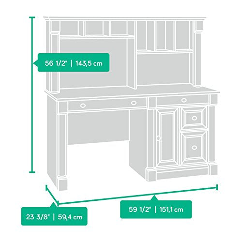 Sauder 420513 Palladia Computer Desk and Hutch, L: 59.49" x W: 23.39" x H: 56.50", Select Cherry finish