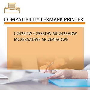 5PK (2BK+1C+1M+1Y) C241XK0 C241XC0 C241XM0 C241XY0 Remanufactured Extra High Yield Toner Cartridge Replacement for Lexmark MC2425adw MC2535adwe MC2640adwe C2425dw C2535dw Printer Toner.