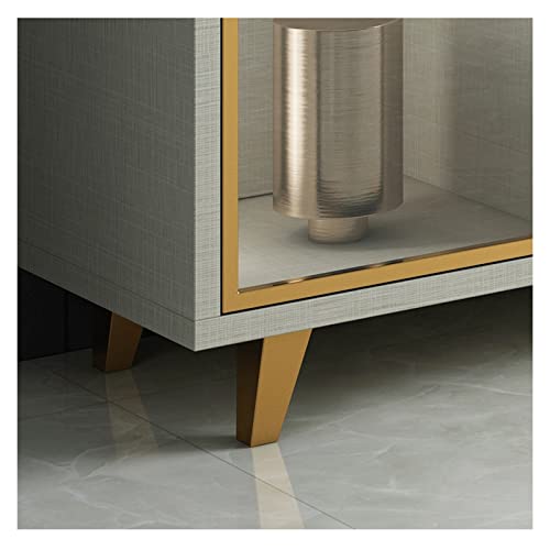 HIHELO White Glass Door Bookcase 160cm Gold Fashion Bookshelf