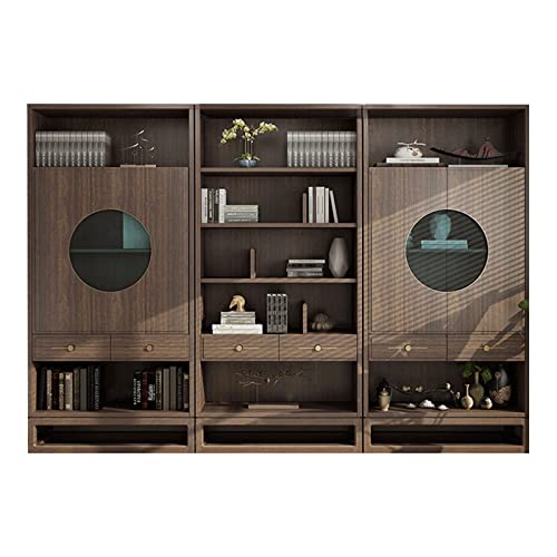 HIHELO Chinese Style Bookcase Combination Cabinet Locker - Elegant Luxury Rack