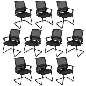 Giantex Office Guest Chair Set of 10 with Lumbar Support and Mesh Backrest
