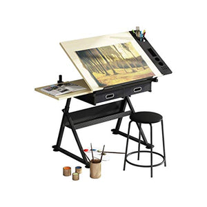 Tiltable Desk,with Adjustable Height for Art Design Drawing Writing Painting Crafting Drafting Work and Study (Size : A)