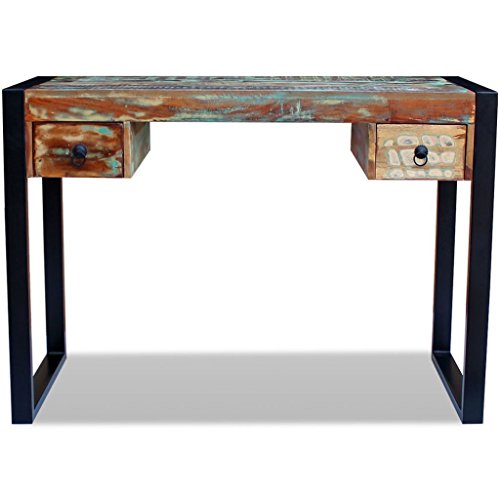 Heavens Tvcz Desk Reclaimed Solid Wood Crafting Rustic Vintage-Style Home Office Table 2 Drawer Workstation Computer Fully Handmade