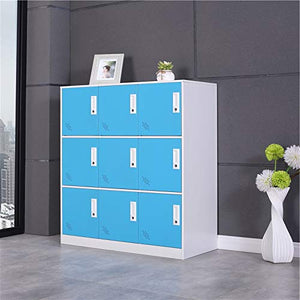 Living Room Organizers and Storage Small Metal Storage Cabinet with Lock for toy and Cloth and self belonging storage (Blue, 9D)