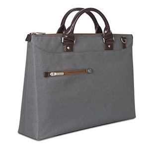 Moshi Urbana Briefcase – Slim Laptop Case with Shoulder Strap - Mineral Gray