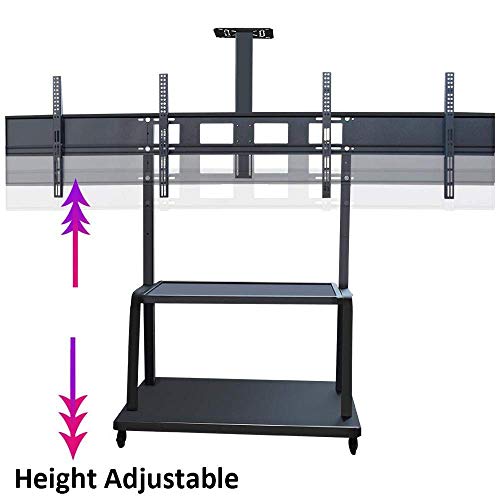 YokIma Stainless Steel TV Floor Tripod for 40-65 Inches TVs, Black Universal Stand on Wheels, Height Adjustable - Max Vesa 600x400mm