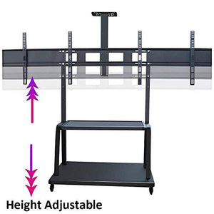 YokIma Stainless Steel TV Floor Stand for 32-65" TVs, Black, Height Adjustable, Max Vesa 600x400mm