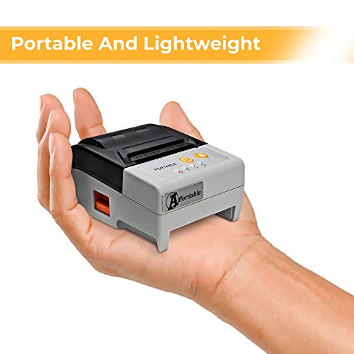 AFFORDABLE Thermal Receipt Printer, Android Bluetooth Mobile Printer with Auto Cutter, 2 Inches 58MM Printer with Belt Pouch for Business ESC/POS, Does Not Support iOS Devices Square
