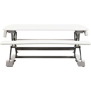 Lorell LLR99554 Sit-to-Stand Gas Lift Desk Riser, White