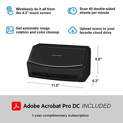 Amazon Dc Scan ScanSnap iX1600 Deluxe Color Duplex Document Scanner with Adobe Acroba ...