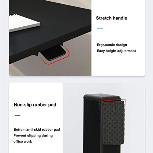 32in Foldable Computer Desk Stand Up Converter Standing Desk with Height Adjustable Computer Workstation Riser 2-Tier Design【U.S. in Stock】 (Black)