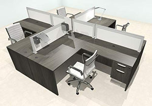 UTM Furniture Modern Aluminum Office Workstation Desk Set, OT-SUL-FPS59