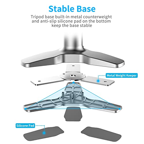 ZYSXJMY Adjustable Laptop Stand Aluminum Laptop Riser, Multi-Angle Height Adjustable 360°Rotation Computer Holder Stand