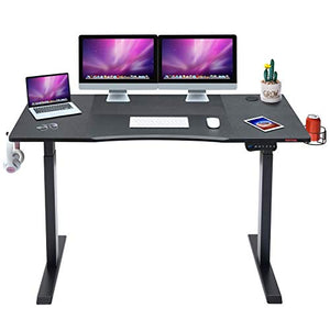 Mr IRONSTONE Electric Height Adjustable Desk 53.5" Standing Desk Sit to Stand Home Office Computer Desk & L-Shaped Gaming Desk 50.8" Computer Corner Game Desk, Home Office Writing Workstation