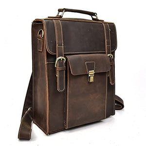 NMBBN Retro Men's Handbags Backpacks Backpacks One Shoulder Diagonal Briefcases Business Bags (Color : A, Size : 37 * 30 * 12cm)
