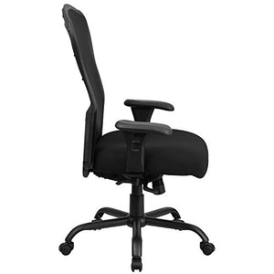 Flash Furniture HERCULES Series 24/7 Intensive Use Big & Tall 400 lb. Rated Black Mesh Multifunction Swivel Chair with Synchro-Tilt