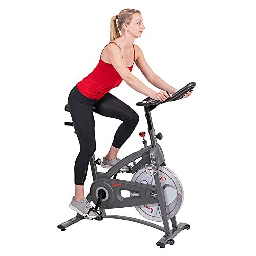 Sunny Health & Fitness Magnetic Belt Drive Indoor Cycling Bike - SF-B1877, silver