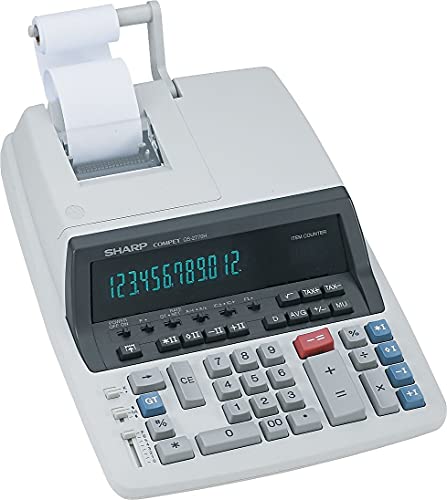 SHARP QS2770H Two-Color Ribbon Printing Calculator - 4.8 Lines/Sec, Black/Red Print