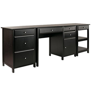 Winsome Wood 22387 Delta 3-Pc Set Home Office, Black