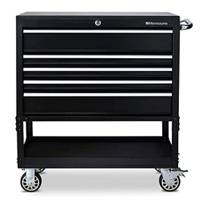 Montezuma 36" 5 Drawer Utility Cart with Multi-Tier Design & Latching Drawers