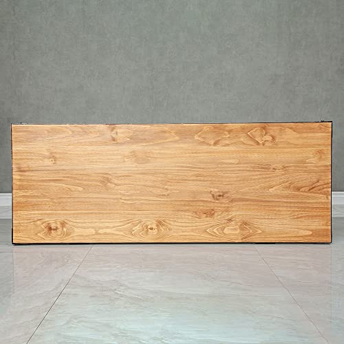 Homary 63" Industrial Office Desk Executive Desk with Solid Wood Top