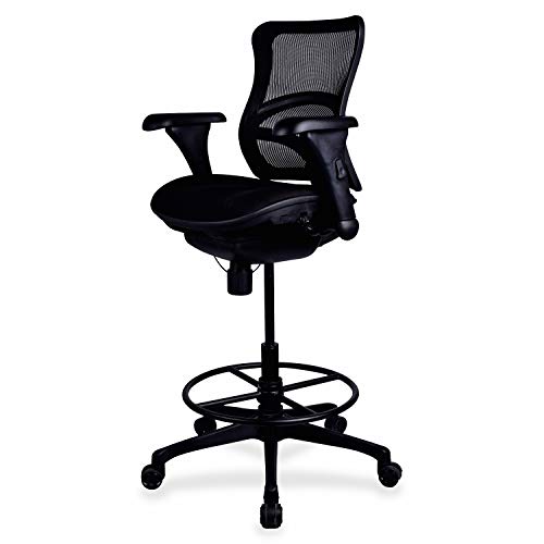 Lorell 20992 Mesh Back Sitting Stool, 49.9" x 28.1" x 26.4", Black