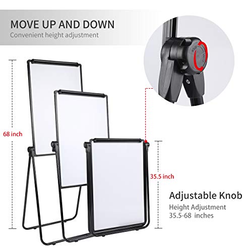Dry Erase Board with Stand, Double Sided Magnetic Whiteboard with Stand, 36 x 24 Inch Portable Whiteboard with Height Adjustable