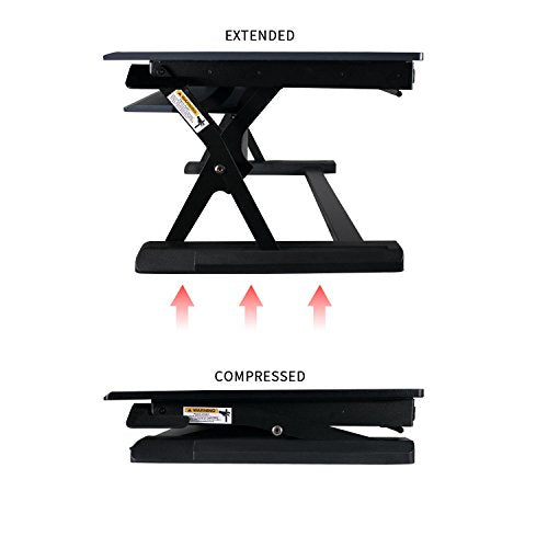Heyesk Height Adjustable Standing Desk Converter Riser-Portable Desktop 37" Stand Up Workstation(Grey)