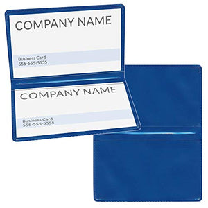 StoreSMART Metallic Blue Folding Business Card Holders - 500 Pack - Polypropylene Plastic (RPP2915MB500)