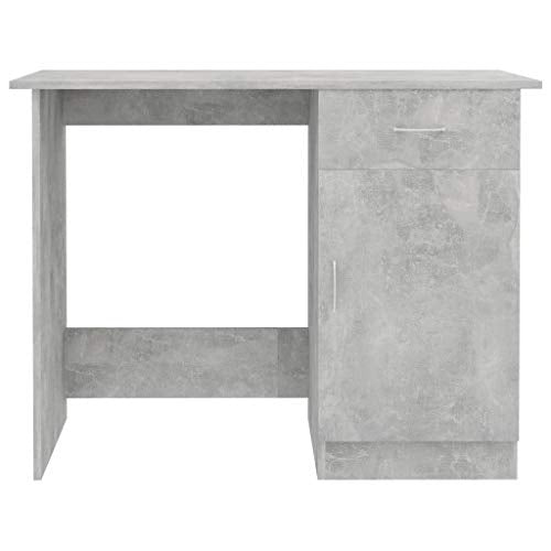 Canditree Modern Writing Desk with Storage Drawer and Cabinet, Computer Desk Workstation for Home Office (Concrete Gray)