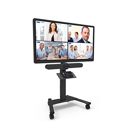Kanto Rolling TV Stand with Keyboard Tray for 37"-77" TVs | Black