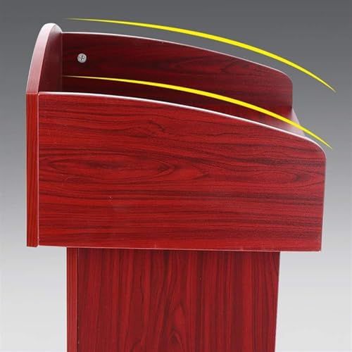 SMuCkS Lectern Podium Wood Floor-Standing with Storage Shelf (White Maple, 108x40x60cm)