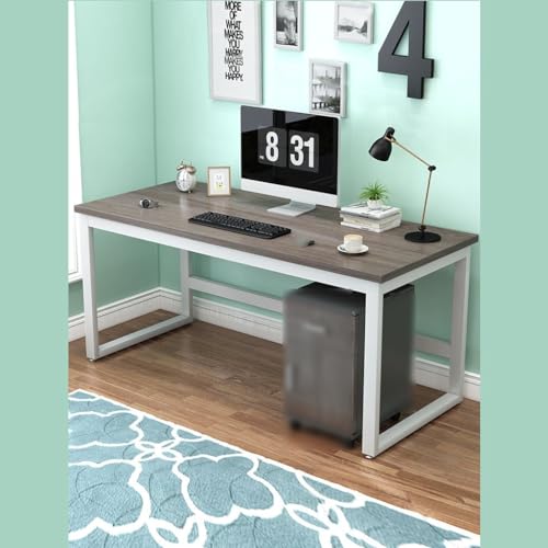 NIZAME Executive Desk with Adjustable Foot Cushion, Carbon Steel Frame - Black, 140x60x75cm