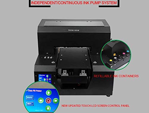 Automatic LED UV Inkjet Printer, A4 Logo DIY Flatbed Digital Printer for Variety of Materials Like PC, PVC, Plastic,Acrylic, Ceramic, Wood,Glass, Metal,Phone Cases. (Black)