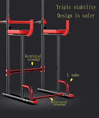 DSWHM Fitness Equipment Strength Training Equipment Strength Training Dip Stands Multifunctional Adjustable Push Up Free Standing, 6 Level Height Adjustment, 120kg, Home Indoor Gym Strength Exercis