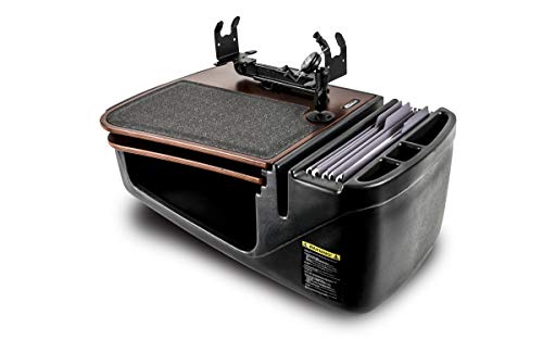 AutoExec AUE16300 GripMaster Car Desk Mahogany Finish with Phone Mount and Printer Stand