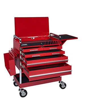 Sunex Tools 8045 Professional 5 Drawer Service Cart with Locking Top- Red