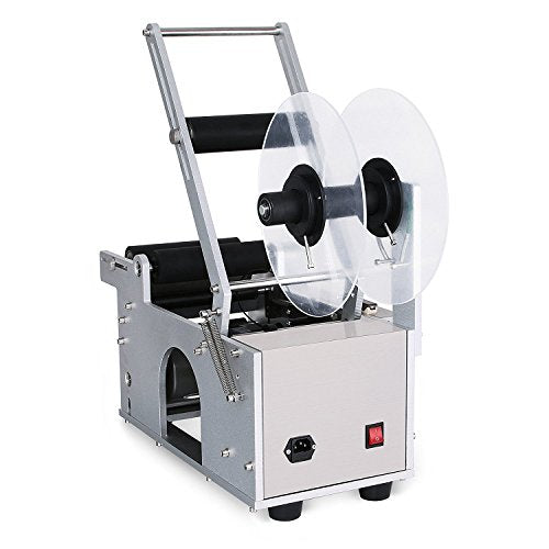 BestEquip Label Applicator Semi Automatic Bottle Labeling Machine120W Bottle Labeler for 12-90mm Bottles