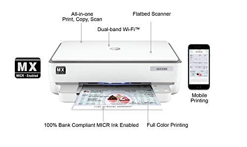 VersaCheck 6055MX MICR Check Printer and VersaCheck Platinum X9 5-User Bundle, White