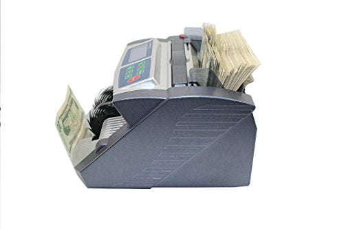 AccuBANKER AB1100PLUS MG UV Commercial Digital Money Counter Hopper Capacity 200 Bills & Speed of 1,300 Bills/min Money Counter Machine Includes Reliable Counterfeit Detector Ultraviolet and Magnetic
