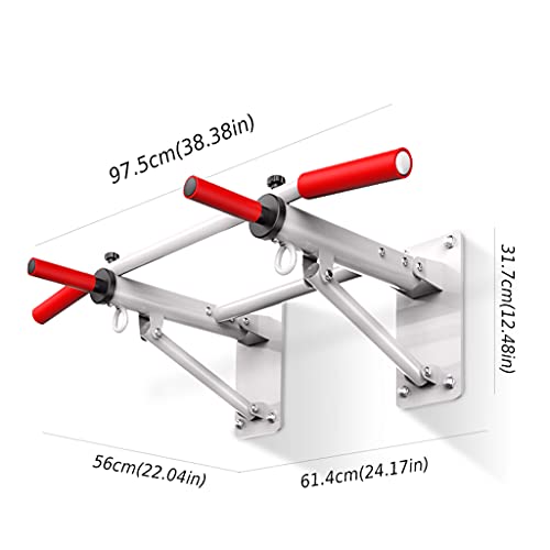 TYX Foldable Pull Up Bars Wall Mounted, Strength Training Equipment with Non-Slip Black Handles, Heavy Duty Chin Up Bar for Indoor Home Gym Workout,Black