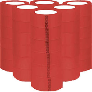 MMBM PVC Packing Tape, 2 Inch x 55 Yards, 72 Pack, Red, 2.3 Mil, Heavy Duty Packaging Tape for Dispenser Refill, Moving, Storage, Shipping