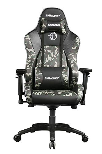 AKRacing Masters Series Premium Gaming Chair with High Backrest, Recliner, Swivel, Tilt, 4D Armrests, Rocker and Seat Height Adjustment Mechanisms with 5/10 Warranty - Camouflage